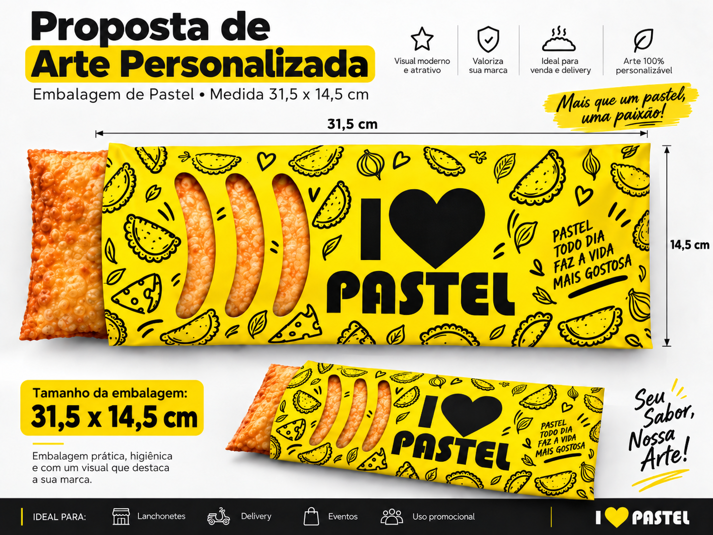 ILOVE Pastel para delivery — embalagem food service Forpack